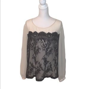 Daisy Fuentes xl lace blouse